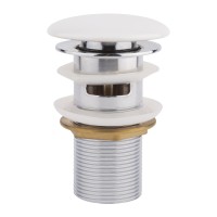 Донный клапан Qtap F0081 70х70х110 мм White для раковины с переливом(29340)