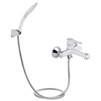 Смеситель для ванной  Grand-004/c душевым гарнитуром/Chrome/White (33508)