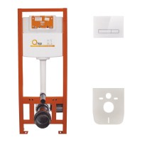 Комплект 4 в 1: Инсталляция Qtap Nest ST с линейной панелью смыва QT0133M425V1105GW(34757)
