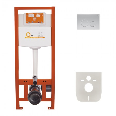 Комплект 4 в 1: Інсталяція Qtap Nest ST з круглою панеллю змиву QT0133M425M11111SAT(34767)