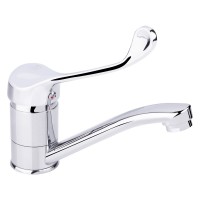 Смеситель для раковины Lidz Watt-002M(k40)/поворотный излив/локтевой/Chrome (34861)