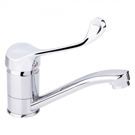 Смеситель для раковины Lidz Watt-002M(k40)/поворотный излив/локтевой/Chrome (34861)