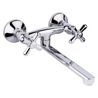 Смесители для кухни Dominox-361/настенный/двухвентильный/поворотный излив/Chrome (35542)