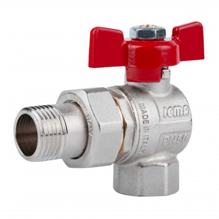 Кран кульовий Icma FAR. ROSSA 1/2" кутовий №361(36254)
