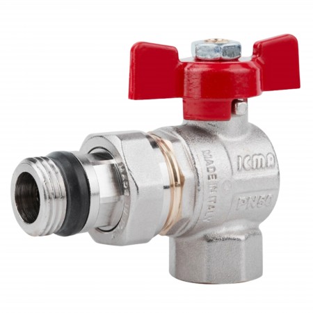 Кран кульовий Icma FAR. ROSSA 1/2" кутовий №362(36257)