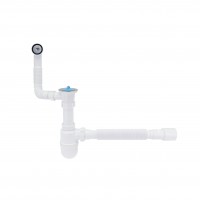 Сифон Lidz WHI-6008E00400 для кухонного миття з круглим переливом (вихід 50 мм)(36648)