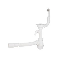 Сифон Lidz WHI-6008E00101 ECO для кухонной мойки с круглым переливом (выход 50 мм)(36651)