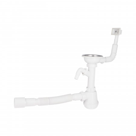 Сифон Lidz WHI-6005M00201 EURO для кухонной мойки с отводом для стиральной машины (выход 50 мм)(36674)