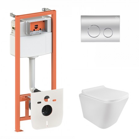 Комплект 5 в 1: Инсталляция Qtap Nest 4 в 1 (круглая клавиша Chrome)+Подвесной унитаз Tern Rimless 490x340x350(36919) Комплект 5 в 1: Инсталляция Qtap Nest 4 в 1 (круглая клавиша Chrome)+Подвесной унитаз Tern Rimless 490x340x350(36919)