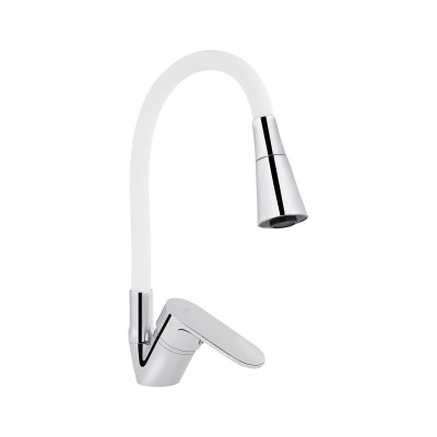 Смесители для кухни Tani-008-F3(k40)/с гибким изливом/Chrome/White (37037) Смесители для кухни Tani-008-F3(k40)/с гибким изливом/Chrome/White (37037)
