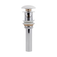 Донный клапан Qtap PU02O 225х70х70 White для раковины с переливом(38061)