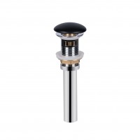 Донный клапан Qtap PU03O 225х70х70 Matt Black для раковины с переливом(38063)
