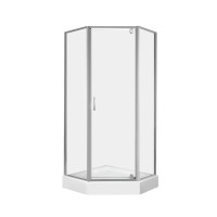 Душова кабіна Q-tap Leo CRM10995-AC6 Clear 2020x900x900 мм + піддон Diamond 309912 90x90x12 см із сифоном(42826)