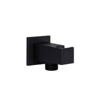 Подключение Qtap с держателем для шланга Spojeni прямоугольное Black Matt(42858)
