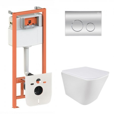 Комплект 5 в 1: Инсталляция Qtap Nest 4 в 1 (круглая клавиша Chrome)+Подвесной унитаз Tern Ultra Quiet 490x365x325(45158) Комплект 5 в 1: Инсталляция Qtap Nest 4 в 1 (круглая клавиша Chrome)+Подвесной унитаз Tern Ultra Quiet 490x365x325(45158)