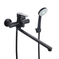 Смеситель для ванной  Nicole-005(k35)/поворотный излив/c душевым гарнитуром/Black (45183)