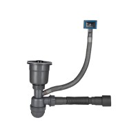 Сифон Lidz LK-15 Black для кухонной мойки Bruch PVD, выпуск 115 мм колбовый с квадратным переливом (выход гофры 40/50мм) Lidz(45185)