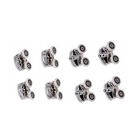 Комплект роликов Qtap (2 шт ниж.+2 шт верх, двойные, CROME для PRESTO CRM 1088SP5,1099SP5)(45265)