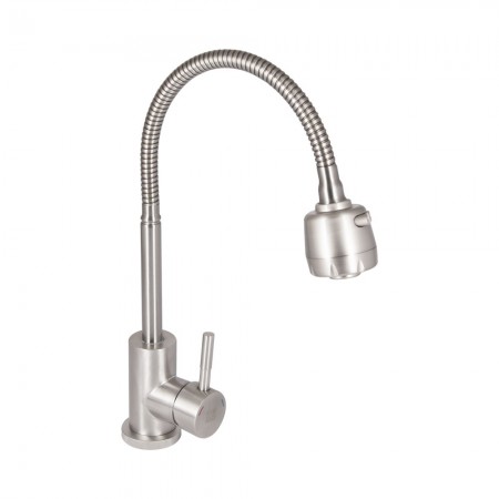 Смесители для кухни Aria-015-F41(k35)/с гибким изливом/Nickel (45306)