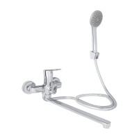 Смеситель для ванной  Latwa-005(k35)/поворотный излив/c душевым гарнитуром/Chrome (45415)