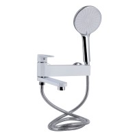 Смеситель для ванной  Jay-005/Chrome/White/поворотный излив/c душевым гарнитуром (45554)