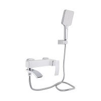 Смеситель для ванной  Swan Cascada/поворотный излив/c душевым гарнитуром/Chrome/White (45569)