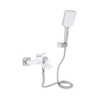 Смеситель для ванной  Presto/Chrome/White/c душевым гарнитуром (45579)
