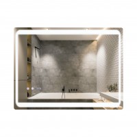 Дзеркало Mideya 800х600 з LED-підсвічуванням Touch, з антизапотіванням, з годинником, диммером (45631)