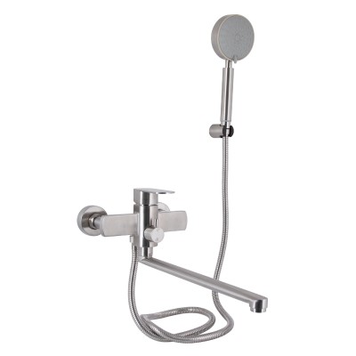 Смеситель для ванной Luna-005(k35)/c душевым гарнитуром/Nickel (46093) Смеситель для ванной Luna-005(k35)/c душевым гарнитуром/Nickel (46093)