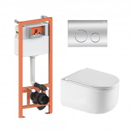 Комплект 5 в 1: Инсталляция Qtap Nest 4 в 1 (круглая клавиша Chrome)+Подвесной унитаз Taurus Ultra Quiet 490x360x380(46152) Комплект 5 в 1: Инсталляция Qtap Nest 4 в 1 (круглая клавиша Chrome)+Подвесной унитаз Taurus Ultra Quiet 490x360x380(46152)