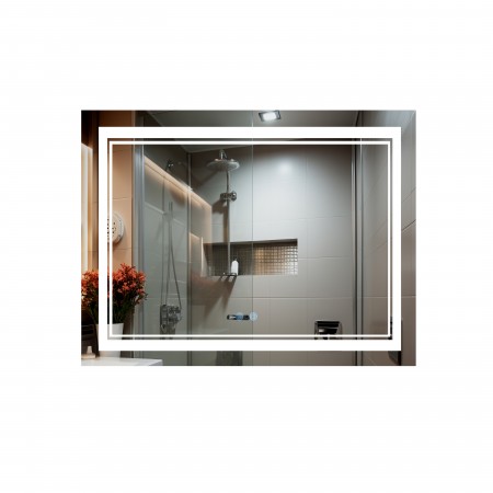 Дзеркало Cardinal (CA1) 1000х800 з LED-підсвічуванням Touch, з антизапітнінням, з диммером, рег. темп. кольори (3000-6500K) (46203)