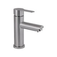 Смеситель для раковины Pure-001-F/низкий/Nickel (47048)