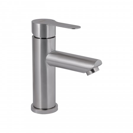 Смеситель для раковины Pure-001-F/низкий/Nickel (47048)
