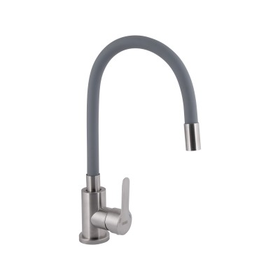 Смесители для кухни Pure-015-F3/Nickel/Grey/с гибким изливом (47060) Смесители для кухни Pure-015-F3/Nickel/Grey/с гибким изливом (47060)