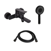 Комплект Slavonice Black Matt: Смеситель + Шланг + Лейка (48027)
