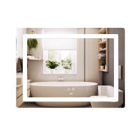 Зеркало Kubis (KU2) 900х700/с LED-подсветкой Touch/с антизапотеванием/с диммером/c рег. яркости (48452)