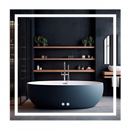Дзеркало Mideya (MI1) 800x800/с LED-підсвічуванням Touch/з антизапітнінням/з диммером/c рег. яскравості (48477)