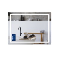 Дзеркало Mideya (MI2) 800х600/з годинником/з LED-підсвічуванням Touch/з антизапітнінням/димером/рег. яскравості (49265)