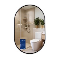 Дзеркало Scorpio (SC1) 500х800/Black/з LED-підсвічуванням Touch/з антизапітнінням/з диммером, рег. темп. кольори (3000-6500K)(49276)