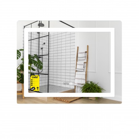 Дзеркало Kubis (KU2) 800х600/з годинником/з LED-підсвічуванням Touch/з антизапітнінням/димером/рег. яскравості (49281)