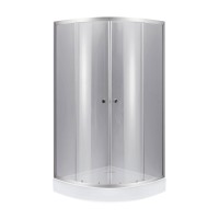 Душова кабіна Latwa SC 90x90-SAT LOW/DARK GREY/напівкругла/скло 4мм/Душевий піддон Kapielka ST 90x90x14(49490)