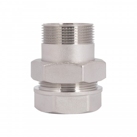 Сгон-американка Forte прямой под плоскую прокладку 1 1/2"/FM/Nicel (49582)