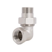 Сгон-американка угловой Forte под плоскую прокладку 3/4"/FM/Nicel (49585)