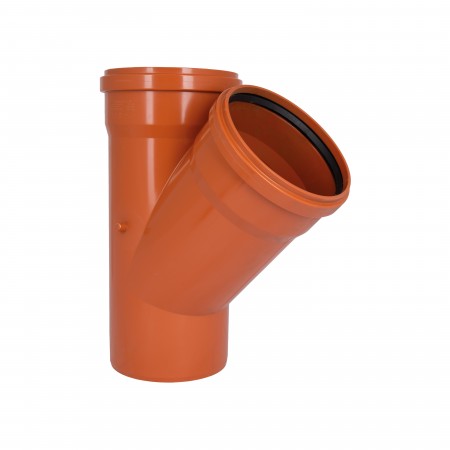 Тройник для наружной канализации KG System d200/200/200/45° (51981)