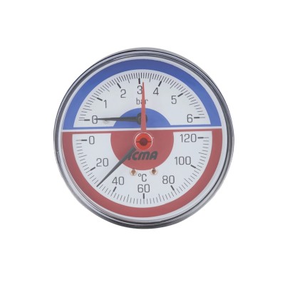 Термоманометр Icma 1/2" 0-6 бар, заднее подключение №259(7603)