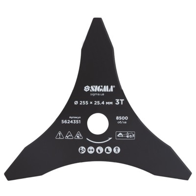 Нож Для Триммера Ø255×25.4 mm 3Т Остроконечный (5624351)