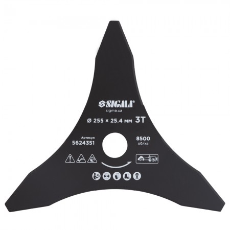 Нож Для Триммера Ø255×25.4 mm 3Т Остроконечный (5624351)