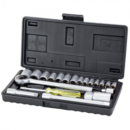 Набор 20 шт Насадок Торцевых 1/4"-3/8"/CrV/Кейс (6003055)