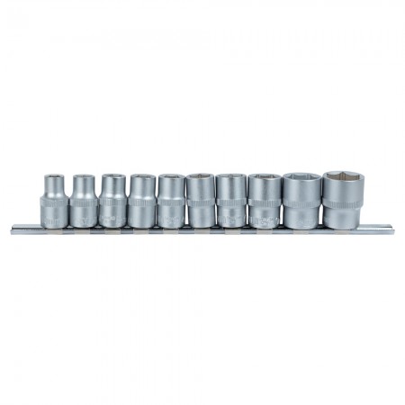 Набор 10 шт Насадок Шестигранных 1/2"/На Планке/Crv (6003681)