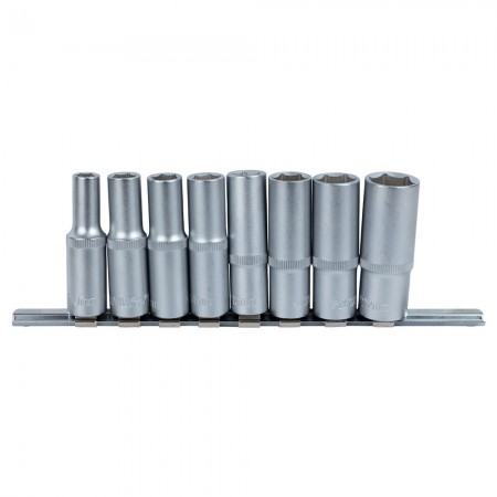 Набор 8 шт Насадок Шестигранных Удлиненных 1/2"/На Планке/Crv (6003691)